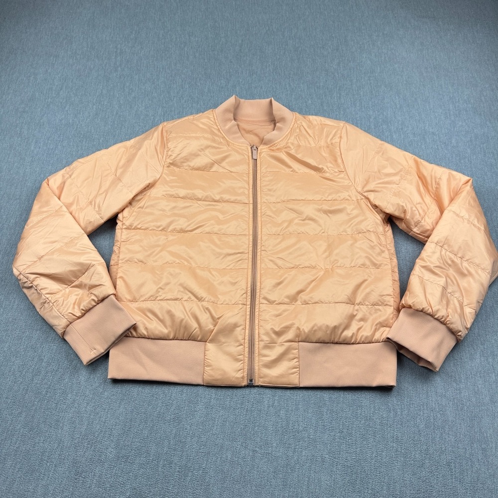 Lululemon Jacket Womens 10 Smoky Blush Non Stop Reversible Bomber Full Zip Logo